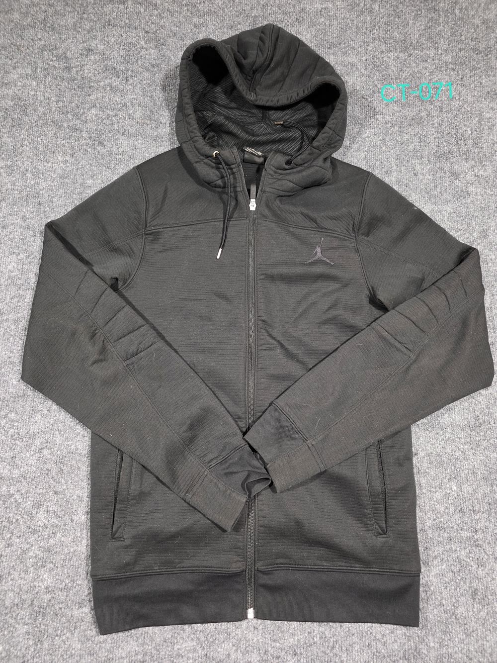 Nike Air Jordan Men S Textured Full Zip Hoodie Jacket Black Jumpman Sweatshirt